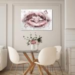 Pink Glam Heart Diamond Wall Art for Makeup Room