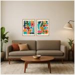 Kate and Laurel Mid Century Modern Wall Art Set