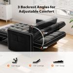 Charcoal Black Velvet 3-in-1 Sleeper Sofa Bed