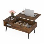 Walnut Lift Top Coffee Table with Hidden Storage