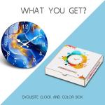 Modern 10-Inch Wooden Wall Clock with Marble Design