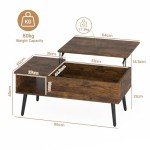 Walnut Lift Top Coffee Table with Hidden Storage