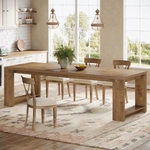 Modern 86.6-Inch Farmhouse Dining Table for 6-8