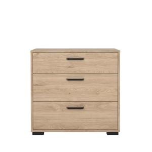 Jackson Hickory 3 Drawer Chest with Black Handles