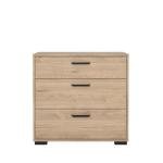 Jackson Hickory 3 Drawer Chest with Black Handles