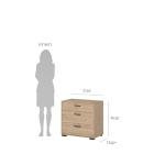 Jackson Hickory 3 Drawer Chest with Black Handles