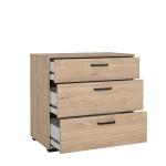 Jackson Hickory 3 Drawer Chest with Black Handles