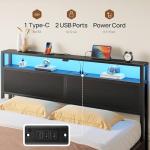Rolanstar Queen Bed Frame with Storage and LED Lights