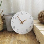 Mooas 12" Non-Ticking Wood Wall Clock