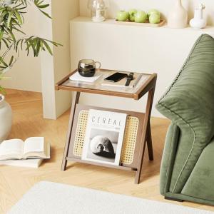 Bamworld Boho Rattan Side Table with Storage