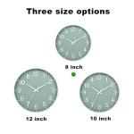 Modern Silent Battery-Operated Wall Clock - 8 Inch