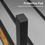 Brown King Metal Bed Frame with Wooden Headboard