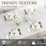 Faux Marble Dining Table Set for 4