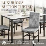 Faux Marble Dining Table Set for 4