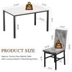 Faux Marble Dining Table Set for 4