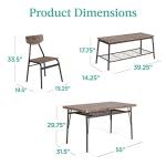 Modern 6-Piece Dining Set with Storage Racks