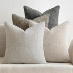 MIULEE Set of 4 Soft Neutral Chenille Pillow Covers