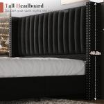 Queen Size Velvet Upholstered Platform Bed Frame