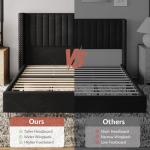 Queen Size Velvet Upholstered Platform Bed Frame