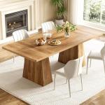 Modern Light Brown Dining Table for 6 People