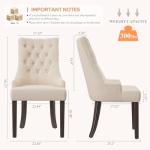 Beige Wingback Upholstered Dining Chairs Set of 6