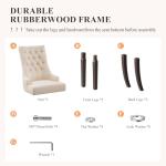 Beige Wingback Upholstered Dining Chairs Set of 6