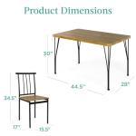 Modern 5-Piece Metal and Wood Dining Set