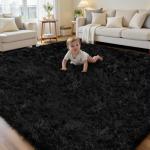 Ultra Soft 6x9 Black Shag Area Rug