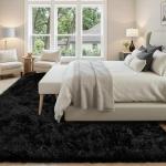 Ultra Soft 6x9 Black Shag Area Rug