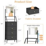4-Drawer Freestanding Dresser with Mirror in Black