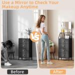 4-Drawer Freestanding Dresser with Mirror in Black