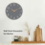 Gray Silent Non-Ticking Wall Clock - 8 Inch