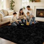 Ultra Soft 6x9 Black Shag Area Rug