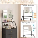 4-Drawer Freestanding Dresser with Mirror in Black