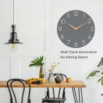 Gray Silent Non-Ticking Wall Clock - 8 Inch