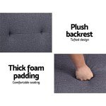 3-Seater Grey Sofa Bed with Adjustable Backrest