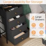 4-Drawer Freestanding Dresser with Mirror in Black