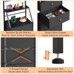 4-Drawer Freestanding Dresser with Mirror in Black