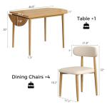 Extendable Dining Table Set for 4 with Chairs