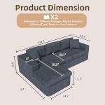 Shintenchi 105" Modular L Shaped Sectional Sofa