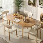 Extendable Dining Table Set for 4 with Chairs