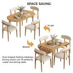Extendable Dining Table Set for 4 with Chairs