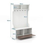 Giantex White Hall Tree Shoe Bench Organizer