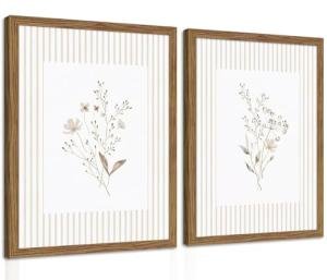 Floral Wall Art Set of 2 - Vintage Decor