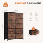 10-Drawer Fabric Storage Cabinet with Wood Top