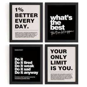 Inspirational Office Wall Art Set of 4 Posters