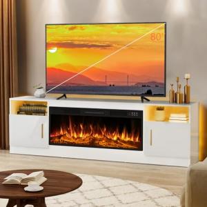 Lemberi Modern Fireplace TV Stand with Storage
