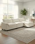 Beige Modular Sectional Sofa with Ottoman