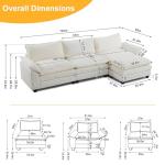 Beige Modular Sectional Sofa with Ottoman