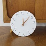 Mooas 12" Non-Ticking Wood Wall Clock